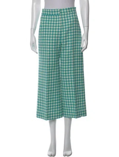 Pre-owned Smythe Wool Wide Leg Pants In Green