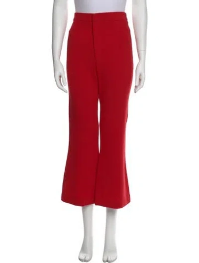 Pre-owned Smythe Wool Wide Leg Pants In Red