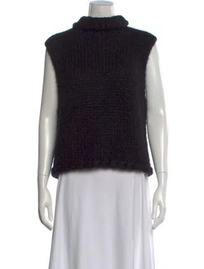 Pre-owned Smythe X Augden Alpaca Mock Neck Top In Black