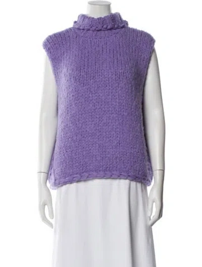 Pre-owned Smythe X Augden Alpaca Turtleneck Sweater W/ Tags In Blue