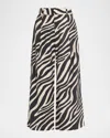Smythe Zebra Cropped Pleated Trousers In Black