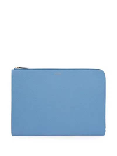 Smythson 파나마 노트북 케이스 In Blue