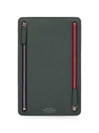Smythson 파나마 멀티 지퍼 케이스 In Gray