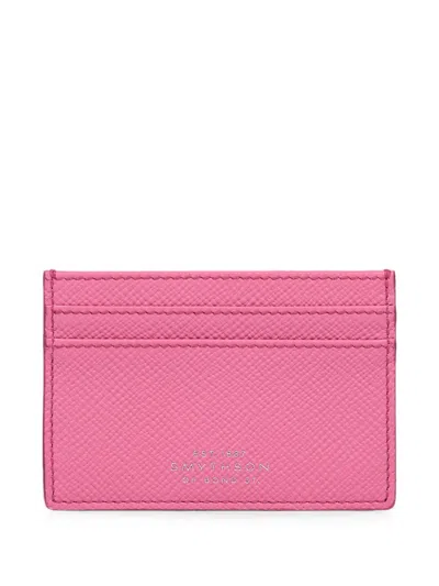 Smythson 레더 카드홀더 In Pink