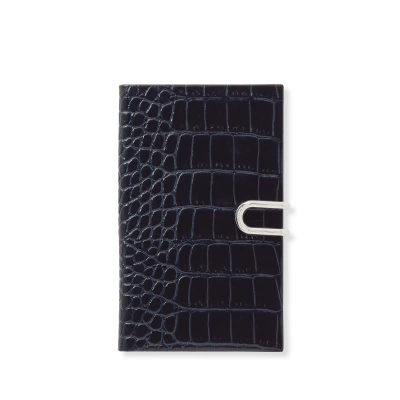 Smythson Chelsea Notebook With Slide In Mara In Navy
