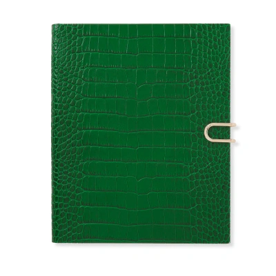 Smythson 2024-2025 Portobello Weekly Vertical Diary With Slide In Mara In Green