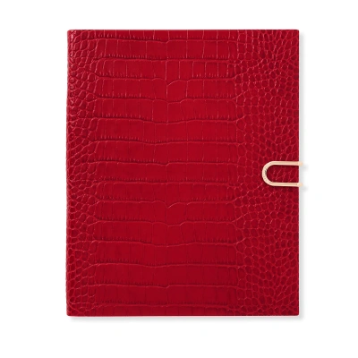 Smythson 2024-2025 Portobello Weekly Vertical Diary With Slide In Mara In Red