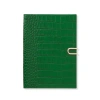 Smythson Soho Notebook With Slide Closure In Mara In Clover