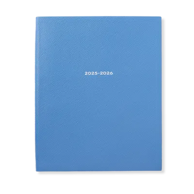 Smythson 2025-2026 Portobello Weekly Vertical Diary In Panama In Blue