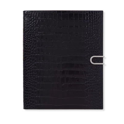 Smythson 2025-2026 Portobello Weekly Vertical Diary With Slide In Mara In Black