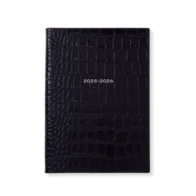 Smythson 2025-2026 Soho Weekly Diary In Mara In Black