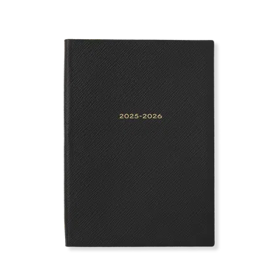 Smythson 2025-2026 Soho Weekly Diary In Panama In Black