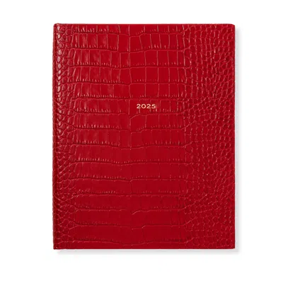 Smythson 2025 Kings Weekly Vertical Agenda In Mara In Red