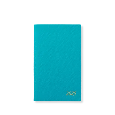 Smythson 2025 Panama Weekly Agenda In Bright Turquoise