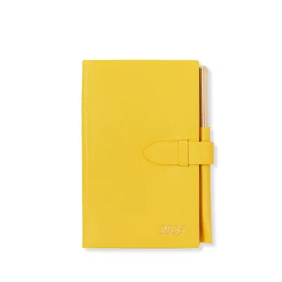 Smythson 2025 Panama Weekly Agenda With Pencil In Yellow