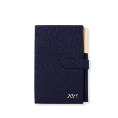 Smythson 2025 Panama Weekly Agenda With Pencil In Blue