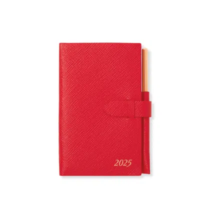 Smythson 2025 Panama Weekly Agenda With Pencil In Red