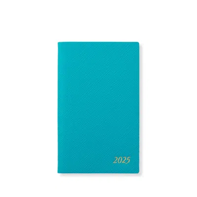 Smythson 2025 Panama Weekly Diary With Pocket In Bright Turquoise