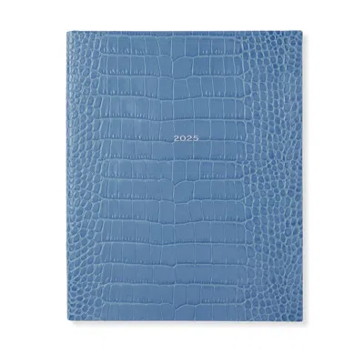 Smythson 2025 Portobello Weekly Vertical Diary In Mara In Nile Blue