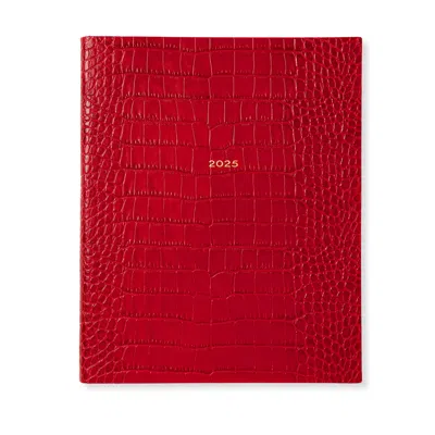 Smythson 2025 Portobello Weekly Vertical Diary In Mara In Red