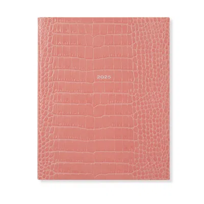 Smythson 2025 Portobello Weekly Vertical Diary In Mara In Pink