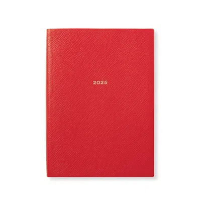 Smythson 2025 Soho Daily Agenda In Panama In Scarlet Red