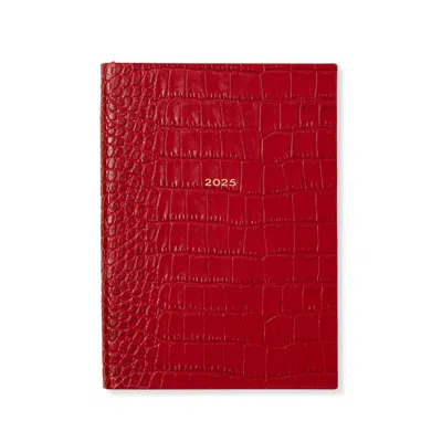 Smythson 2025 Soho Weekly Diary In Mara In Red