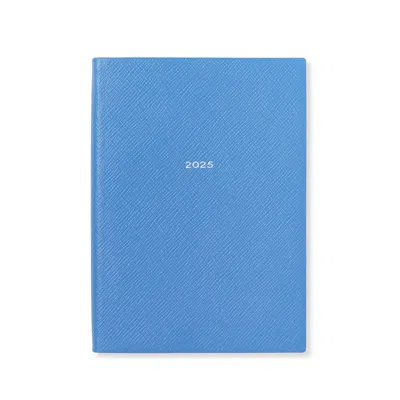 Smythson 2025 Soho Weekly Vertical Agenda In Panama In Nile Blue