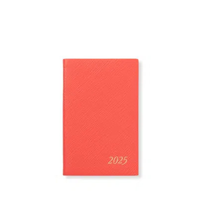 Smythson 2025 Wafer Weekly Agenda In Panama In Bright Coral