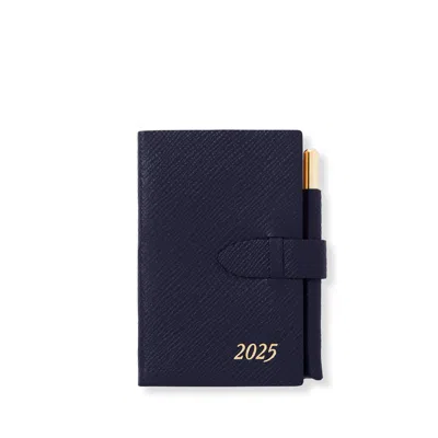 Smythson 2025 Wafer Weekly Agenda With Pencil In Panama In Navy