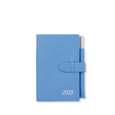 Smythson 2025 Wafer Weekly Diary With Pencil In Panama In Blue