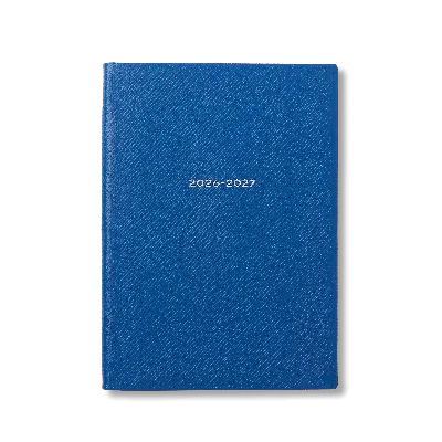 Smythson 2026 - 2027 Soho Academic Weekly Diary In Panama In Cerulean