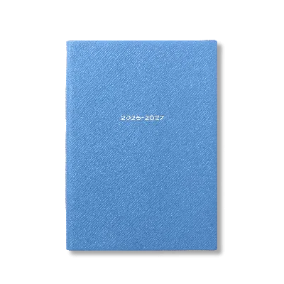 Smythson 2026 - 2027 Soho Academic Weekly Diary In Panama In Nile Blue