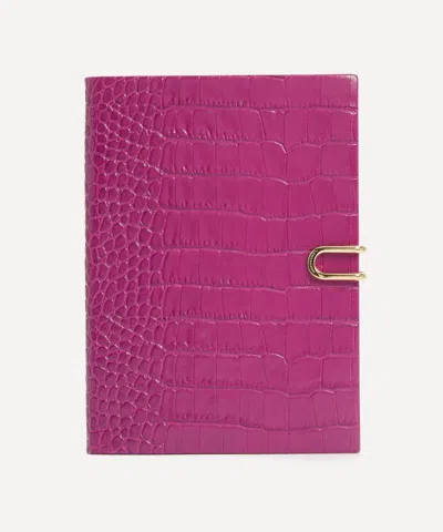 Smythson 2026 Soho Croc-embossed Weekly Diary In Purple