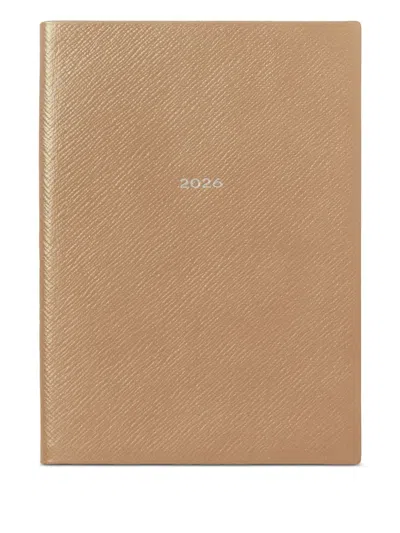Smythson 2026 Soho Leather Diary In Neutral