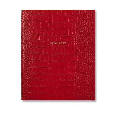 Smythson 2026-2027 Portobello Weekly Vertical Diary In Mara In Red