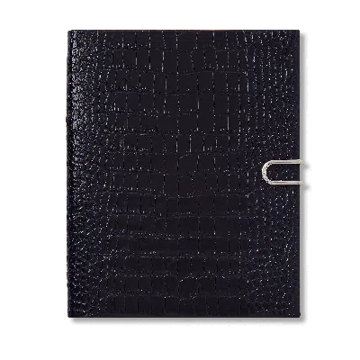 Smythson 2026-2027 Portobello Weekly Vertical Diary With Slide In Mara In Navy