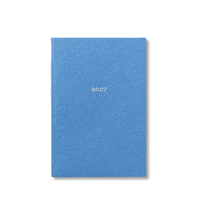 Smythson 2027 Chelsea Weekly Diary In Panama In Nile Blue