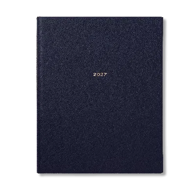Smythson 2027 Kings Weekly Vertical Diary In Panama In Navy