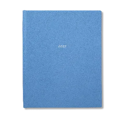 Smythson 2027 Kings Weekly Vertical Diary In Panama In Nile Blue