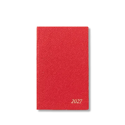 Smythson 2027 Panama Weekly Diary In Scarlet Red