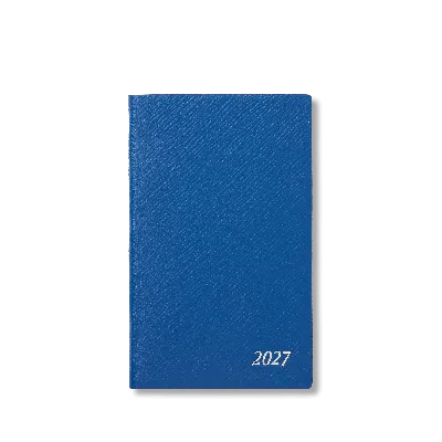 Smythson 2027 Panama Weekly Diary With Pocket In Cerulean