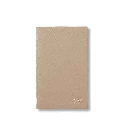 Smythson 2027 Panama Weekly Diary With Pocket In Sandstone