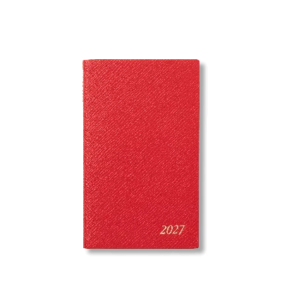 Smythson 2027 Panama Weekly Diary With Pocket In Scarlet Red