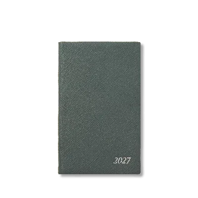 Smythson 2027 Panama Weekly Diary With Pocket In Slate Green