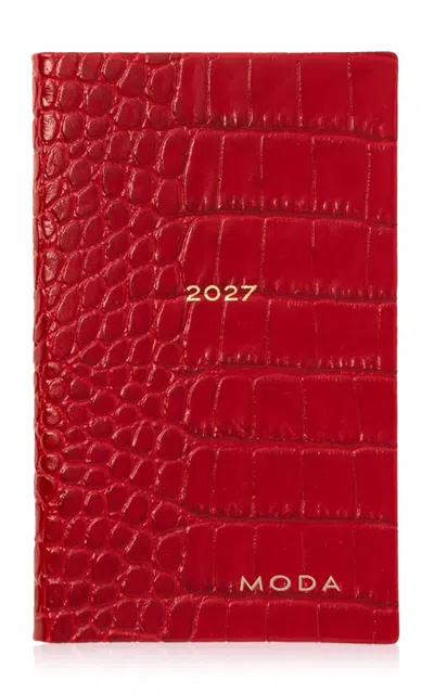 Smythson - 2027 Panama Weekly Journal In Mara - Red