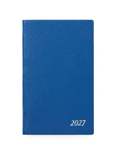Smythson 2027 Panama-leather Weekly Diary In Blue