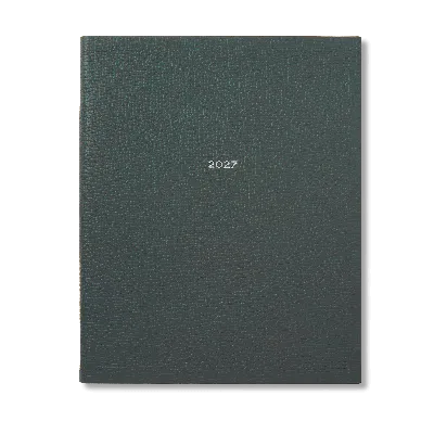 Smythson 2027 Portobello Weekly Vertical Diary In Ludlow In Slate Green