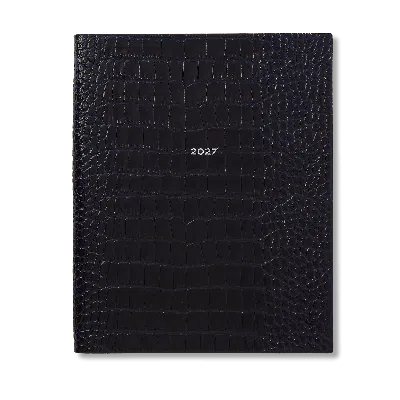 Smythson 2027 Portobello Weekly Vertical Diary In Mara In Navy