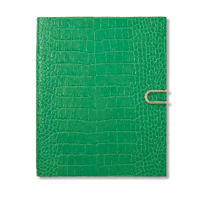 Smythson 2027 Portobello Weekly Vertical Diary With Slide In Mara In Jade